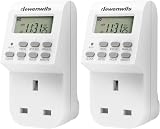 DEWENWILS Digital Lamp Timer Socket 20 On/Off Weekly Settings 13A 3200W 2 Pack view 1