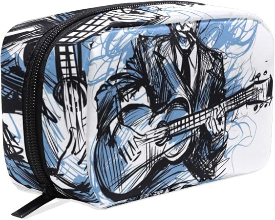 Amazon Gukisala 化粧ポーチ ギタリストギタープレーヤーブルースマン式 大容量コスメケース多機能旅行用高品質収納ケース メイク ブラシ バッグ 化粧バッグ ファッションバッグ Gukisala 化粧ポーチ 通販