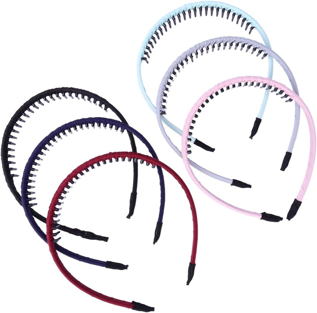 Frcolor 6pcs Teeth Hair Hairband Headband with Teeth Headwear Accessory for Girls Women, Assorted Color, 6 count (Pack of 1)