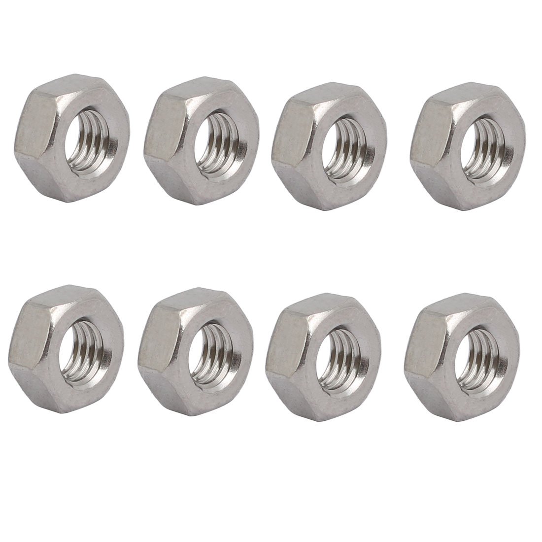 Sourcingmap 8pcs M6 x 1mm Pitch Metric Thread 304 Stainless Steel Left Hand Hex Nuts