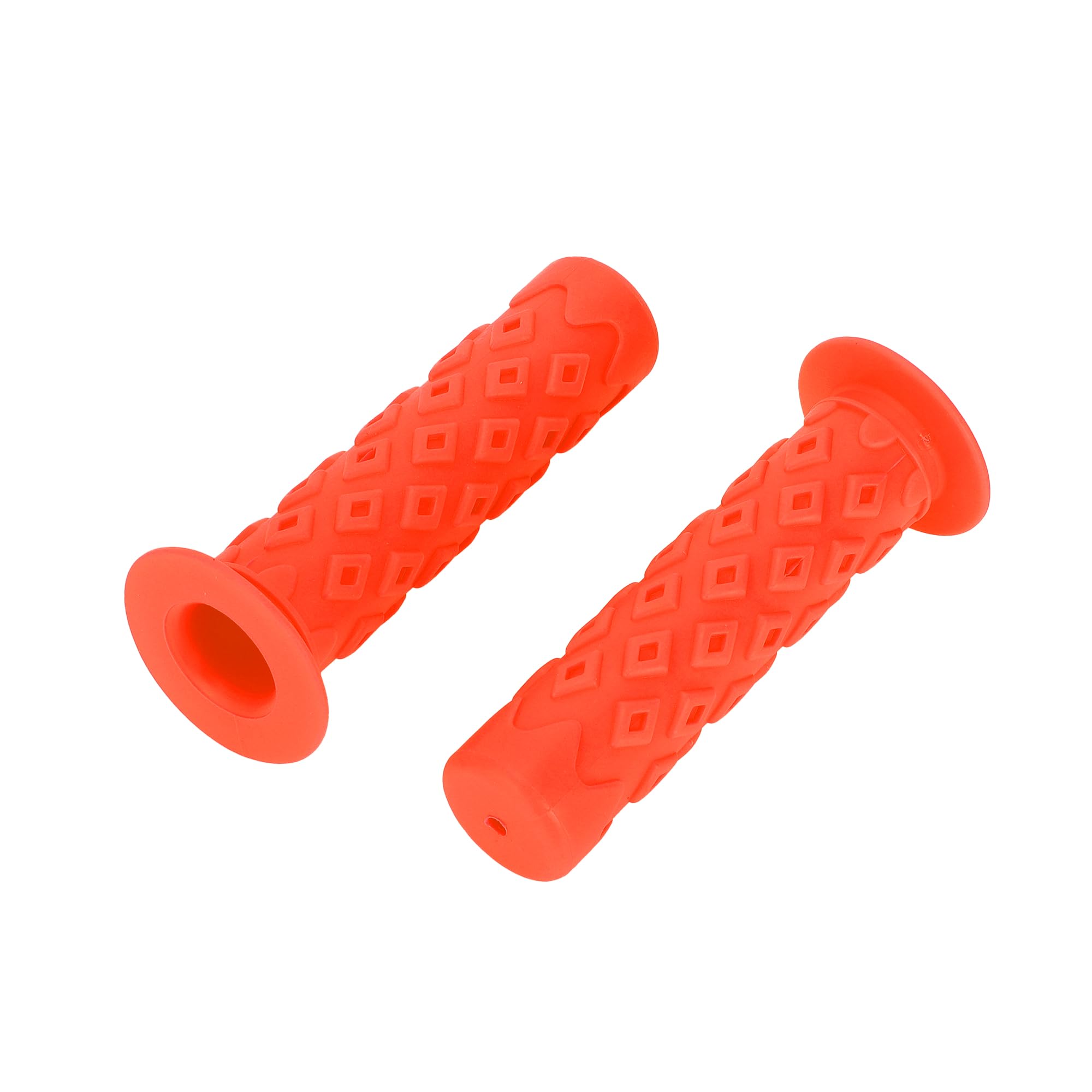 INFINAUTO Bike Handlebar Grips Covers, 120mm Bicycle End Grips Protector Rubber Orange, Non-Slip 1 Pair