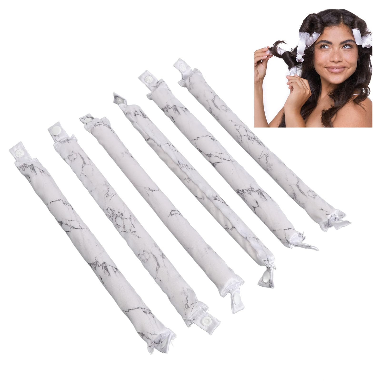 6PCS Silk Satin Heatless Curlers Ribbon Curling Rods for Long Lasting Curls Volumizing Gentle on Easy to Use at Home Salon Results