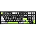 YUNZII D98 Membrane Gaming Keyboard,RGB Backlit,Full Numpad,Spill Resistance,Anti-ghosting,USB Wired,98 Keys for PC Gaming Office(Black&Green)