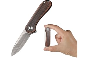 CIVIVI Mini Elementum Flipper Pocket Knife, Small folding Knife with 1.83" 14C28N Blade, Copper and Stainless Steel Handle C18062Q-2