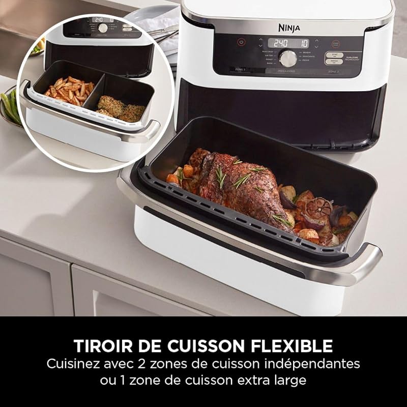 Foodi FlexDrawer Air Fryer 2 Compartiments, 10,4L, Blanc