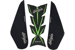 QUANT Compatible Kawasaki Ninja 400 Motorcycle Tank Pad Kit Side Knee Guard Sticker Fuel Tank Protector (Green)