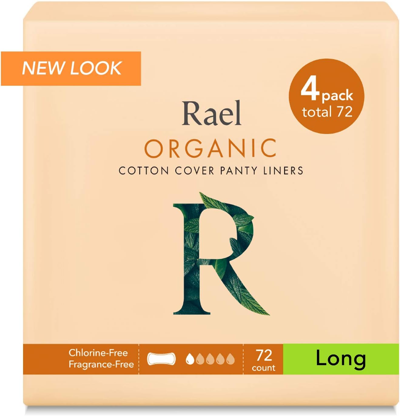 Rael Organic Cotton Cover Panty Liners for Women, Light Absorbency, Vegan, Cruelty Free, Hypoallergenic, Unscented