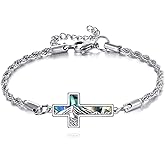 TIGER RIDER Mountain Cross 925 Sterling Silver Bracelet Mountain Jewelry for Men Women Birthday Christmas