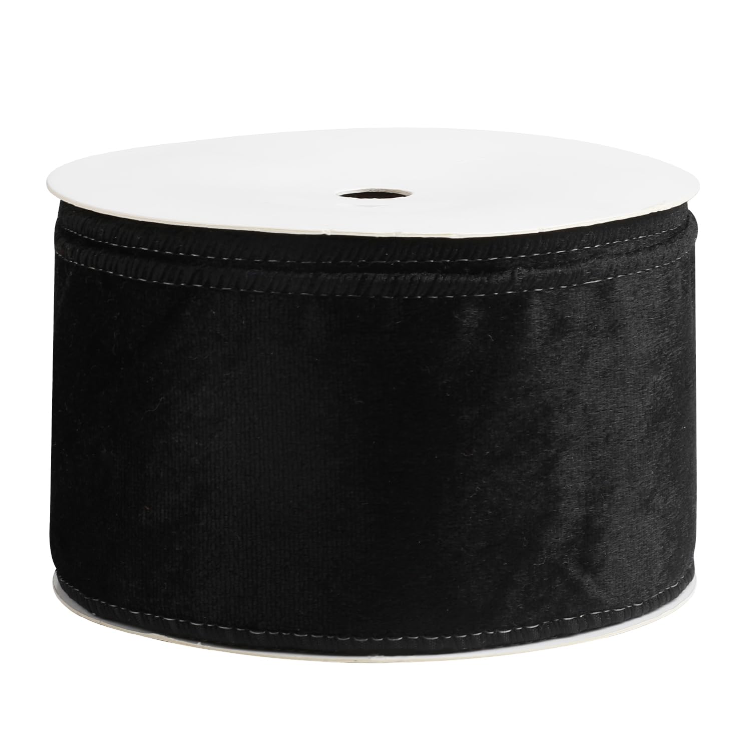 VEYLIN Black Satin Ribbon 63mm, 9m(10 Yards) Double Sided Solid Colors Velvet Ribbon for Christmas Tree Decoration DIY Craft