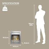 Adam Helios Brushed Steel Electric Fire with Pebble Bed Glow Effect view 6