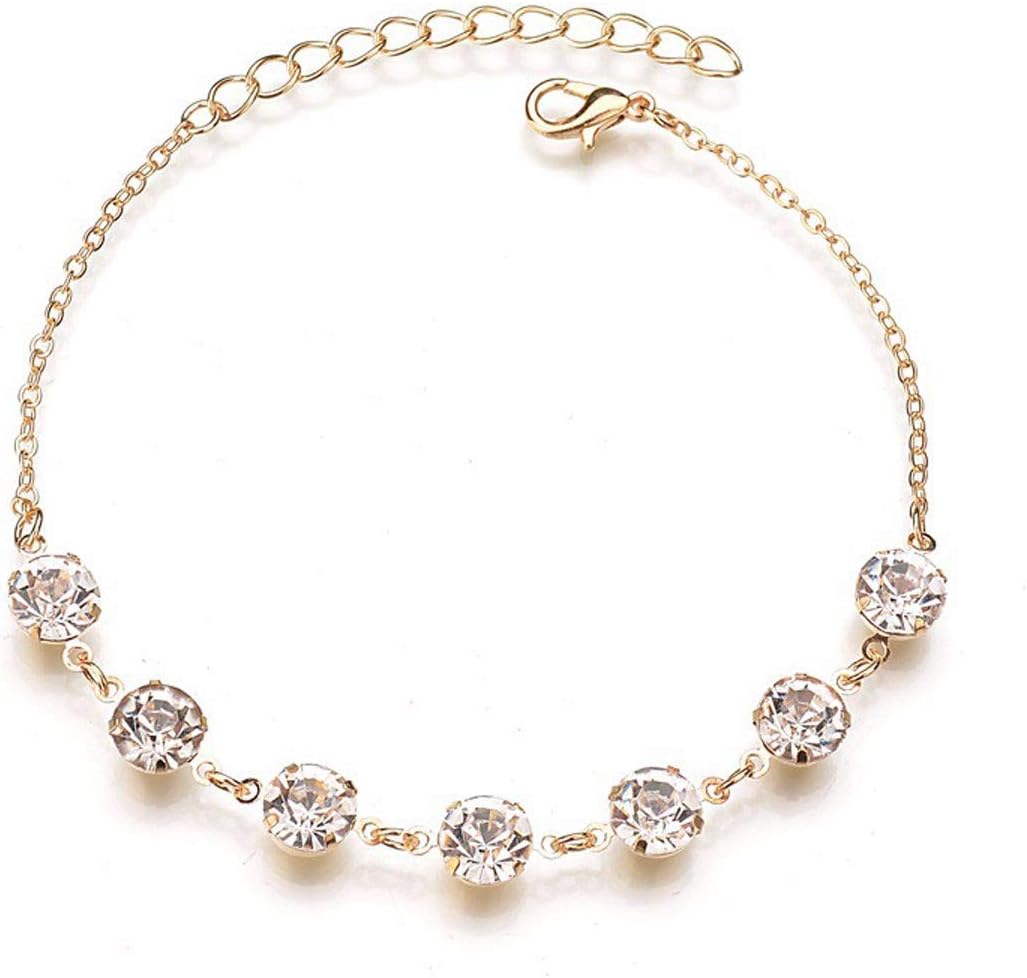 KUNQ Fashion/anklet In Summer Metal Chains Flash Drills Anklets Women