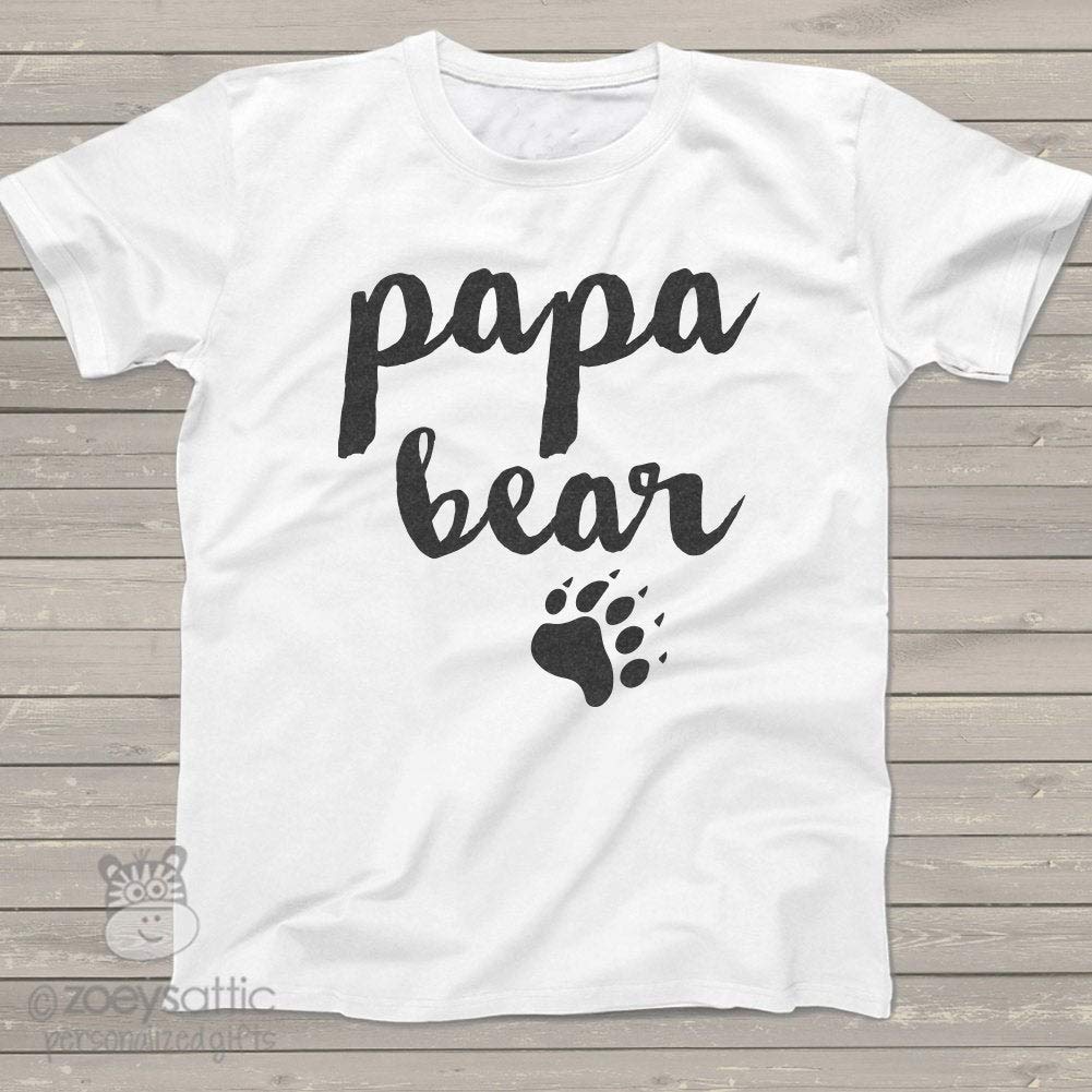 Papa Bear Paw Print Custom Perfect Father's Day Or Birthday Gift For Dad Or Grandpa T Shirt