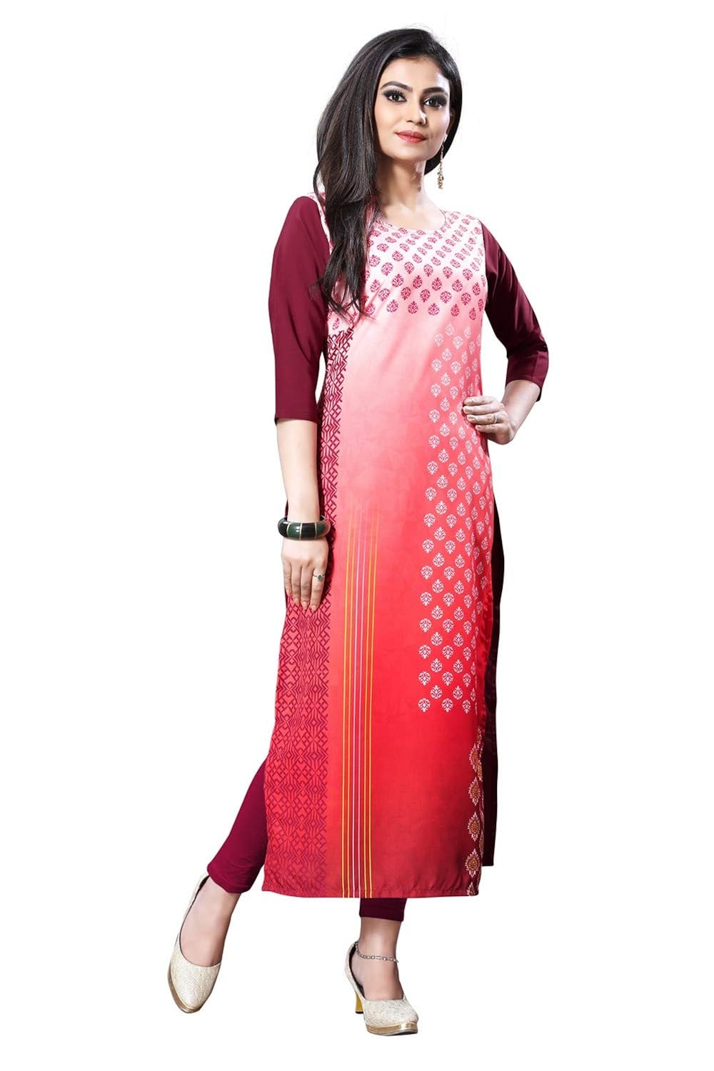 new ethnic 4 you woman's crepe a-line kurti_etc127