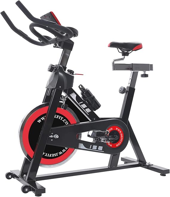 ISE Indoor Cycle Ergometer Exercise Bike with Heart Rate Monitor LCD