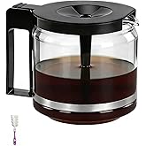 𝟐𝟎𝟐𝟔 𝐔𝐩𝐠𝐫𝐚𝐝𝐞 Carafe Compatible With Technivorm 89830 1.25L Glass Carafe, 10Cup/40oz Coffee Pot Compatible with Moccamaster KBG/KBGV/CDG Model Brewer, External Metal Ring Reinforcement.