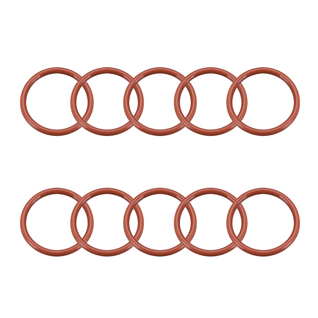 sourcingmap Silicone O-Ring, 38mm OD, 31.8mm ID, 3.1mm Width, VMQ Seal Rings Gasket, Red, Pack of 10