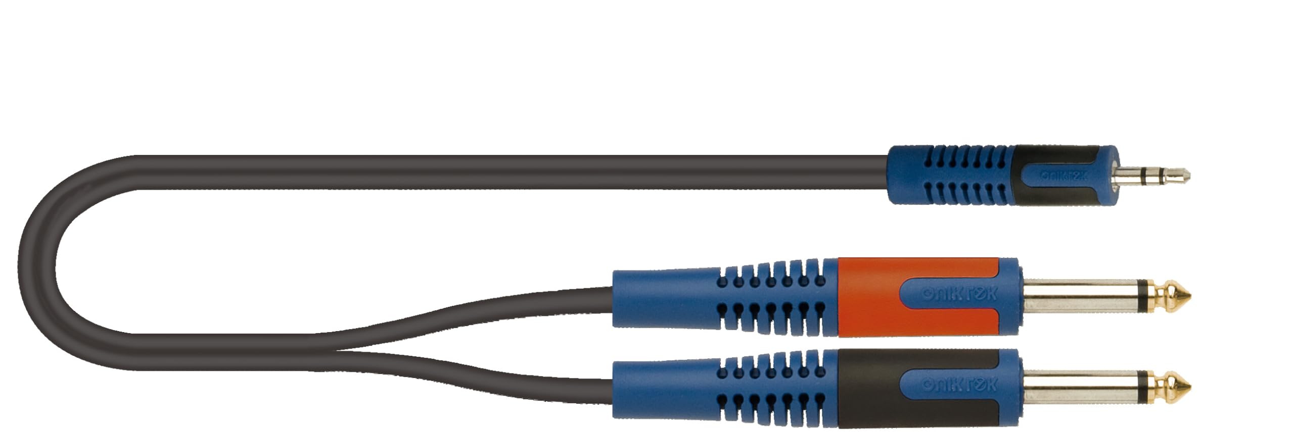 Roksolid 5m 2x 6.3mm Mono Jack to 1x 3.5mm Stereo Jack Audio Cable