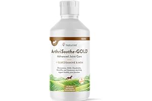 NaturVet ArthriSoothe-GOLD Advanced Equine Glucosamine Joint Supplement Formula for Horses, Liquid, Made in the USA, 32 Ounce