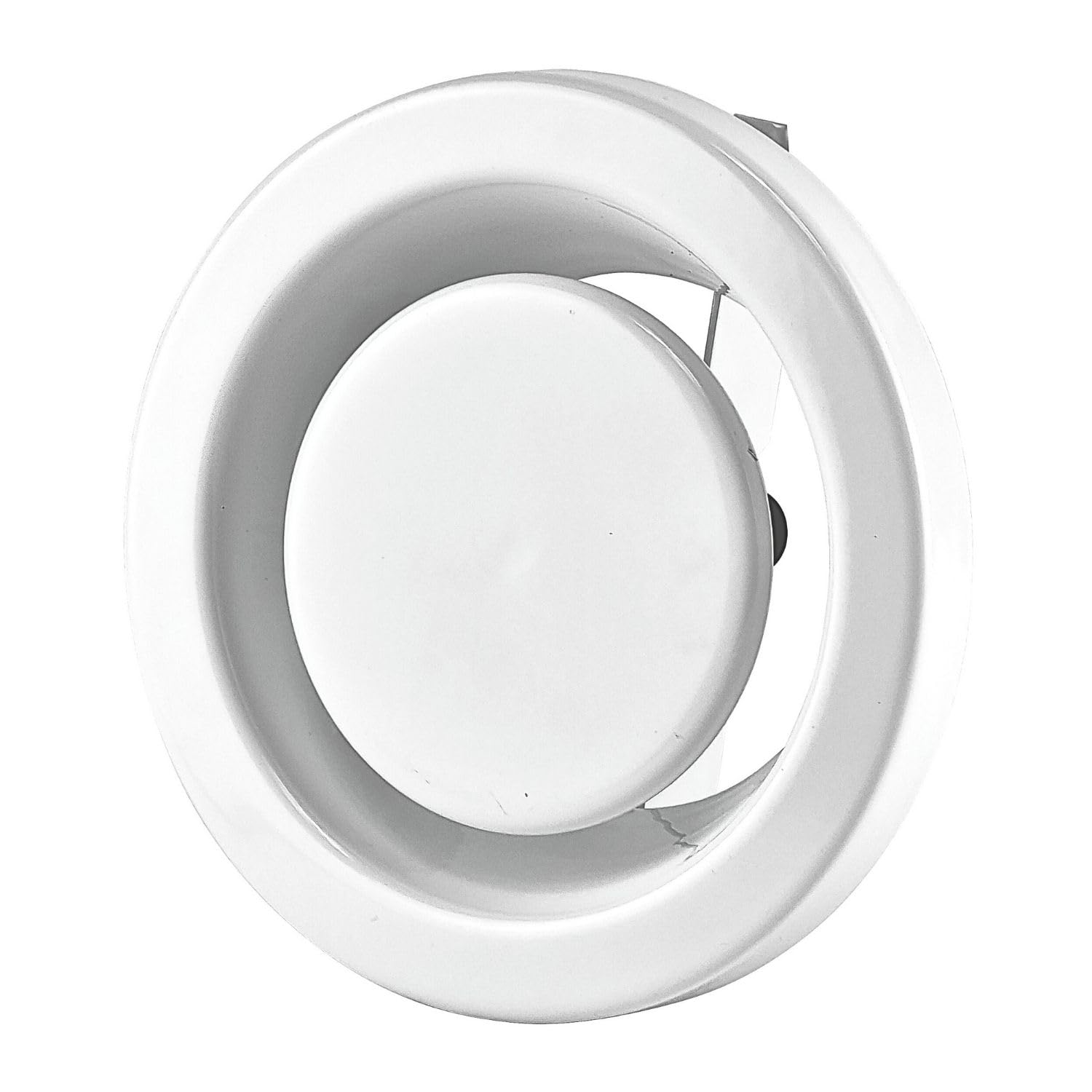 Steinberg14 Air Exhaust Valve - Extractor Fan Vent Cover - Round Adjustable Air Vent - Bathroom Diffuser - Wall Vent Cover - Ceiling Vent Grille (White, 100mm / 4")