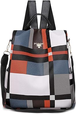 Amazon Co Jp Fuputwo リュック レディース 大容量 レザー チェック柄 タウンリュック ショルダーバッグ 3way 盗難防止 タイプa シューズ バッグ