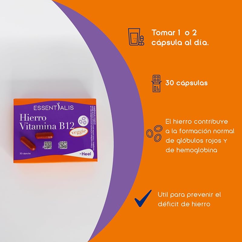 Hierro Vitamina B12 Veggie, 30 Cápsulas Veganas