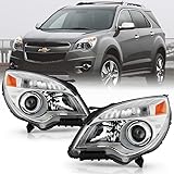 ACANIIFor [Halogen Model] 2010-2015 Chevy Equinox Projector Headlights Headlamps Assembly Replacement Set Left+Right