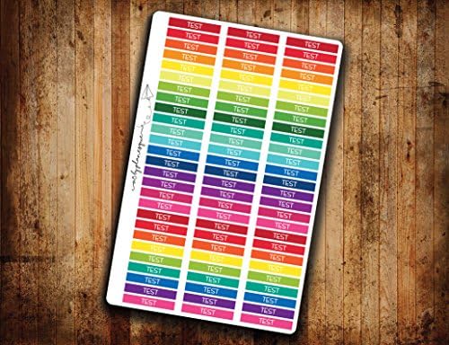 Test Header Planner Sticker School College Rainbow Header Die Cut Removable and Repositionable Vinyl Stickers For A5 Planners Filofax Kikki K and More