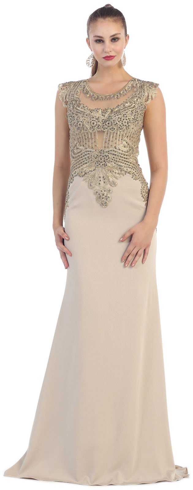 Royal Queen Dresses squined a line mermaid lace long dress