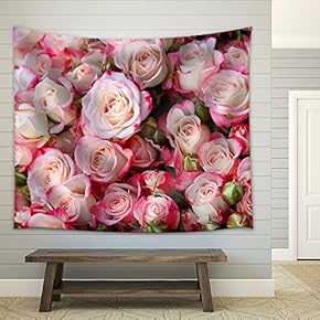 Roses Background - Fabric Wall Tapestry Home Decor - 51x60 inches