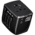 International Travel Adapter Voltage Converter, Step Down 230V to 110V for Hair Dryer, Hair straighteners, All-in-One Power Converter for US to Europe UK AU Asia Over 200 Countries
