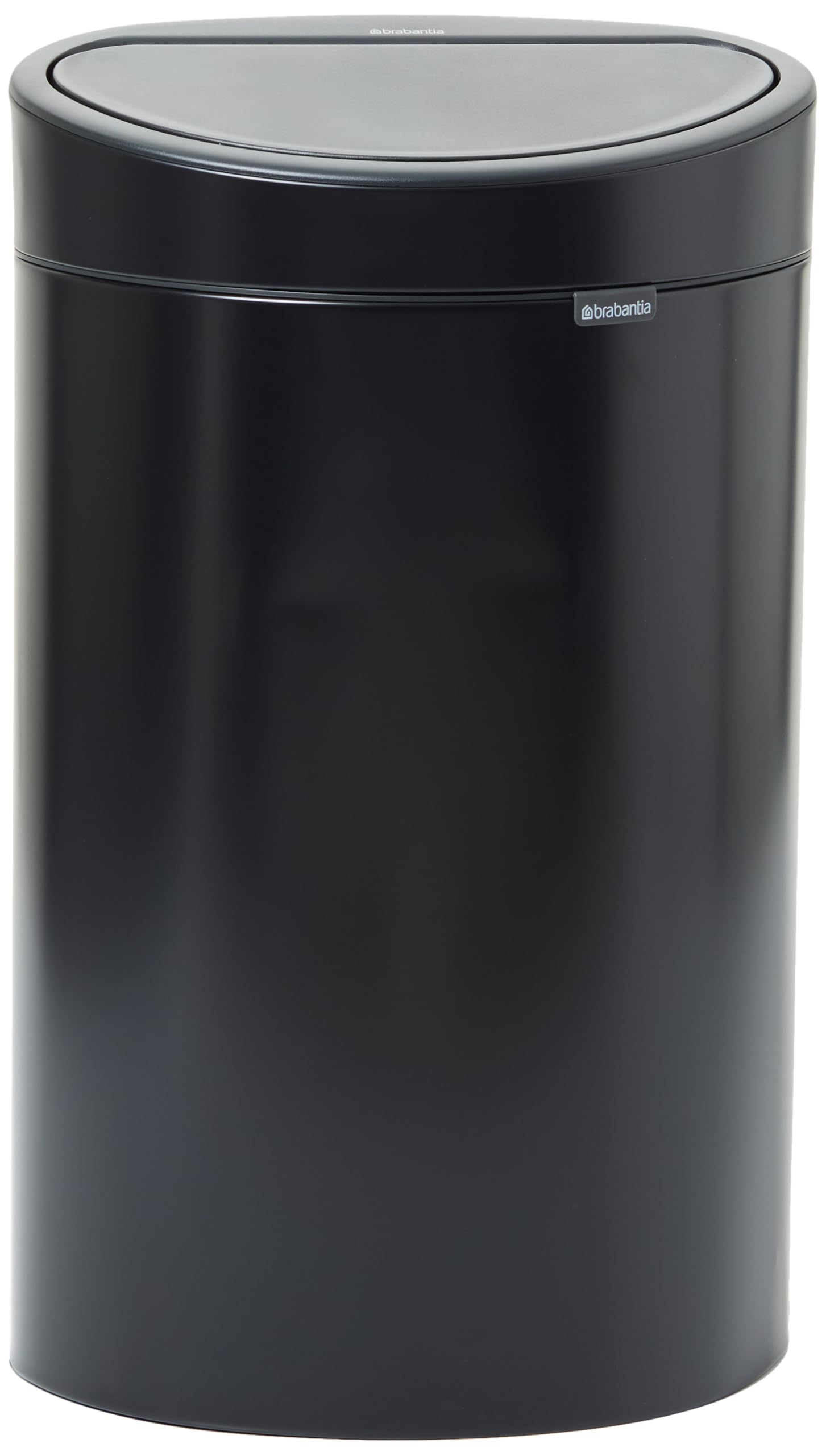 Brabantia 40L Kitchen Touch Bin New (Matt Black) Removable Lid, Soft-Touch Open, Easy Clean Rubbish Waste Bin + Free Bin Bags
