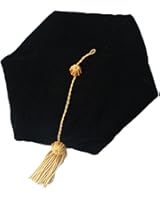 GraduationMall Graduation Doctoral Tam 6-Sided Black Velvet With Gold Bullion Tassel