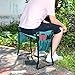 AB+ ABJ-KNLST01 Garden Kneeler Seat with 2 Bonus Tool Pouches & Soft Pad, Foldable Stool, Standard, Green