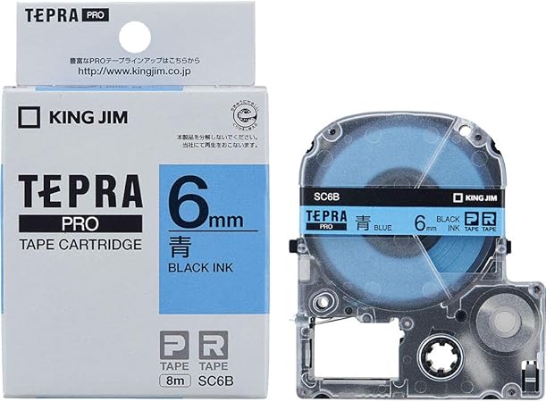 Amazon キングジム テープカートリッジ テプラpro Sc6b カラーラベル 6mm 青 テープ 文房具 オフィス用品