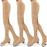 Ramede 3 Pcs Figure Skating Tights Rhinestone for Girls Women