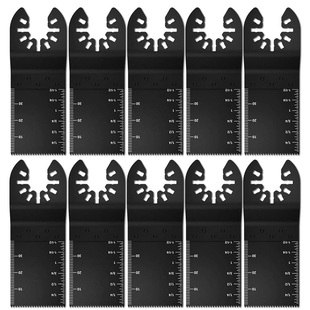 10 Pieces Professional Universal Oscillating Saw Blades, Wood Multitool Blades, Quick Release Oscillating Tool, Multi Tool Blades Fit All Models