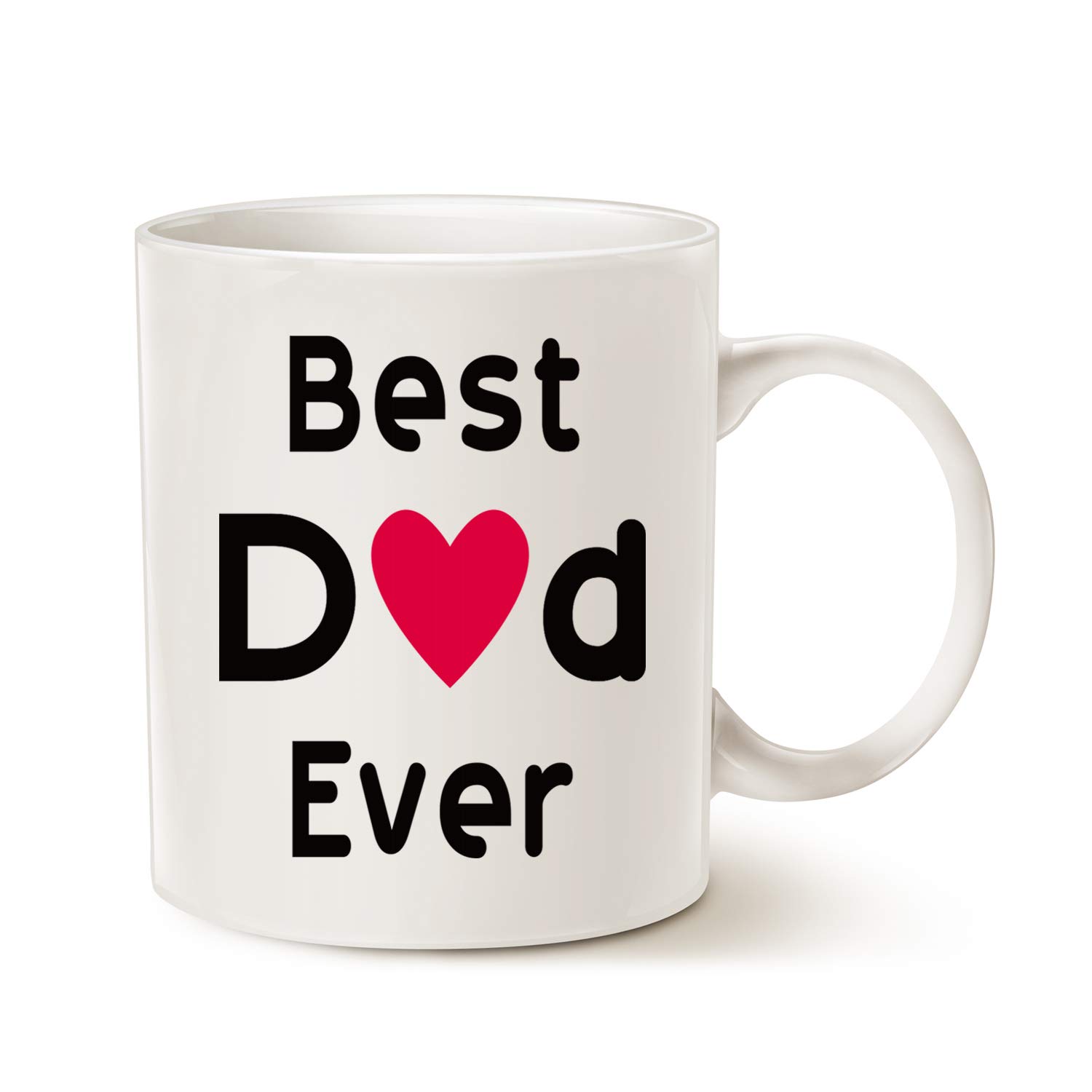 This Father's Day Gifts Best Dad Coffee Mug, Best Dad Ever Unique Christmas or Birthday Gifts Idea for Father Papa Daddy Porcelain Cup White 11 Oz