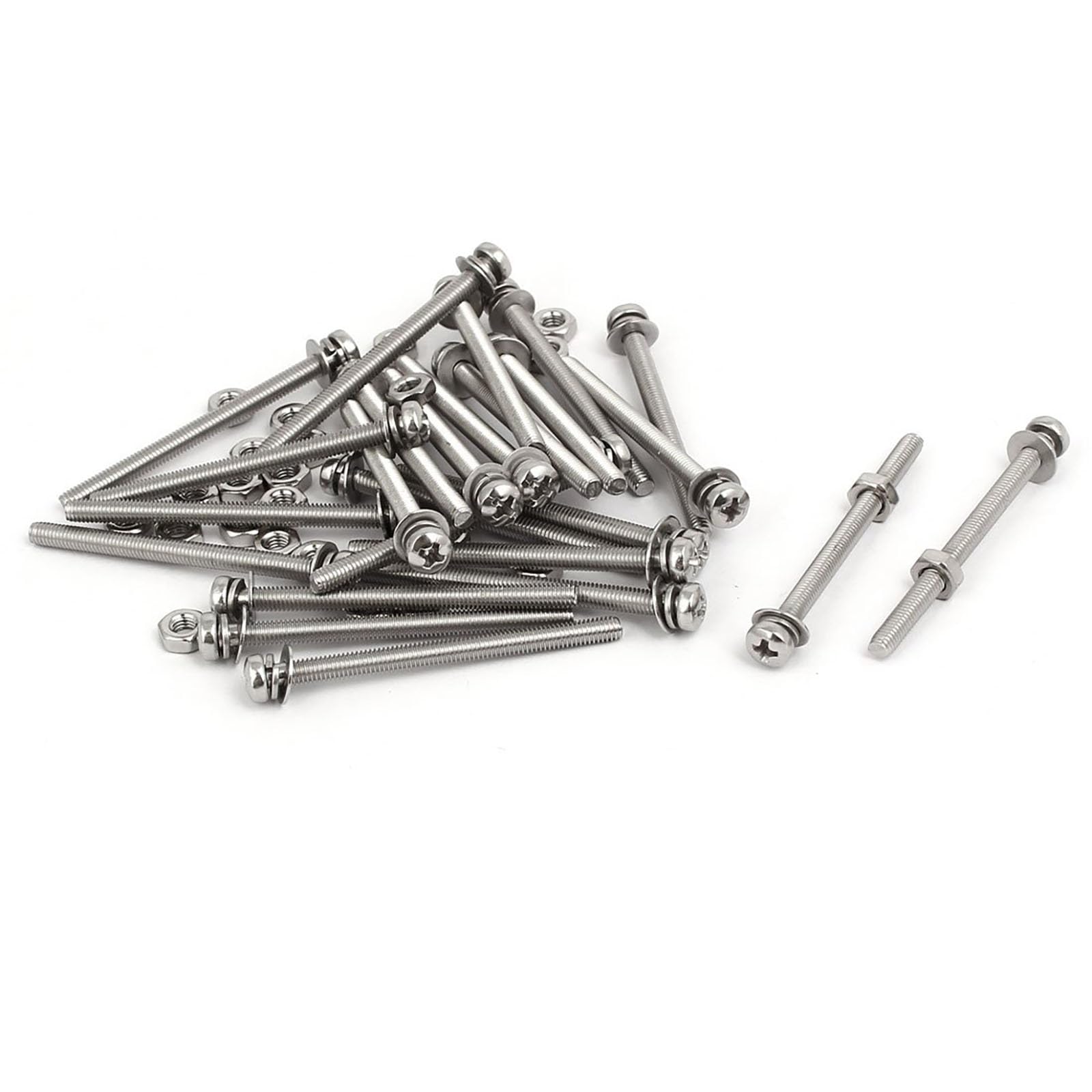 TOP-VIGOR 25Pcs M3x40mm Screw Assortment Kit, 304 Stainless Steel Phillips Pan Head Bolt Screw Nut Washer for Professionals, Amateurs, Landlords, Repairmen and DIY