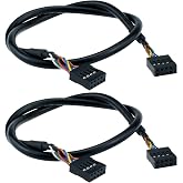 UBANU USB Motherboard Header Cable 20 inch Length USB A 2.0 9 Pin Header Female to Female Mainboard Internal Extension Cable for Expansion Cards and Motherboard Ports