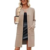 CiCiBird Women’s Fall Long Cardigan Sweater Crewneck Button Down Coat 2025 Coatigan Outerwear with Pocket