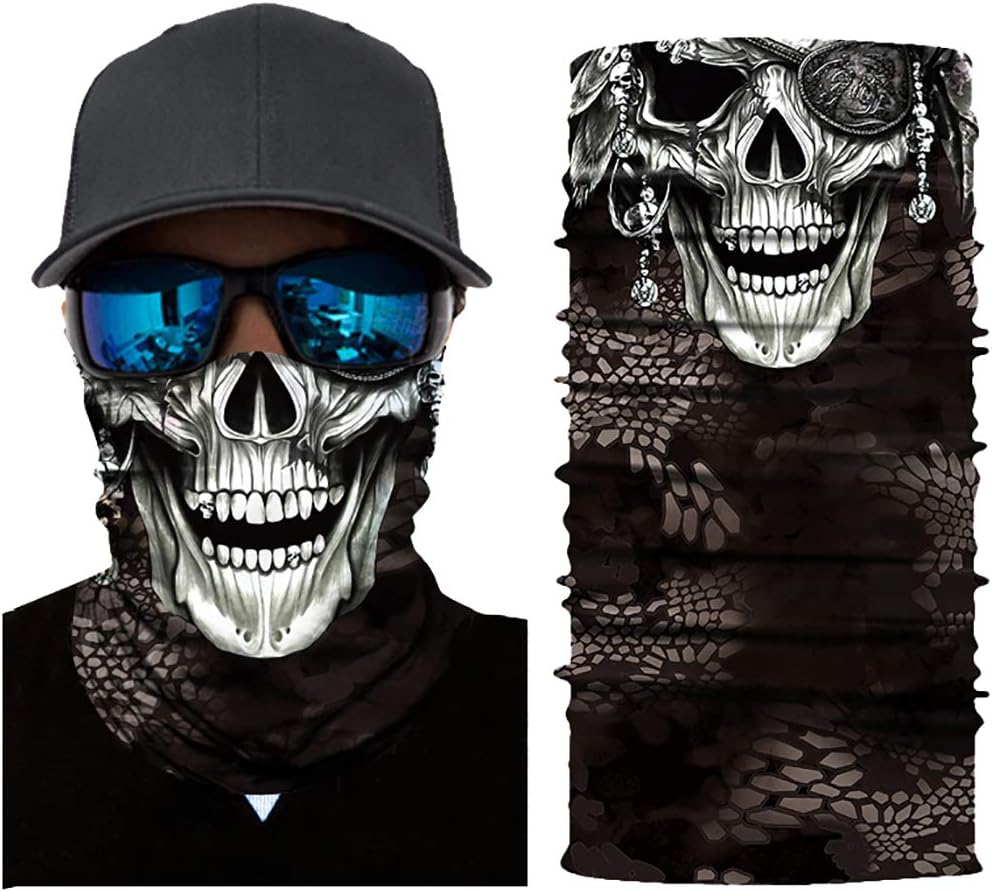 Seamless Neck Gaiter Shield Scarf Bandana Face Mask UV Protection for Motorcycle Cycling Riding Running Headbands