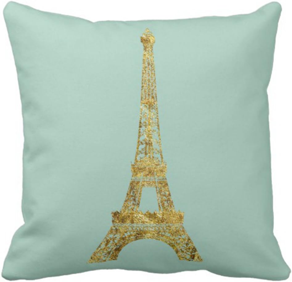 Amazon Com Emvency Throw Pillow Cover Gold Glam Eiffel Tower