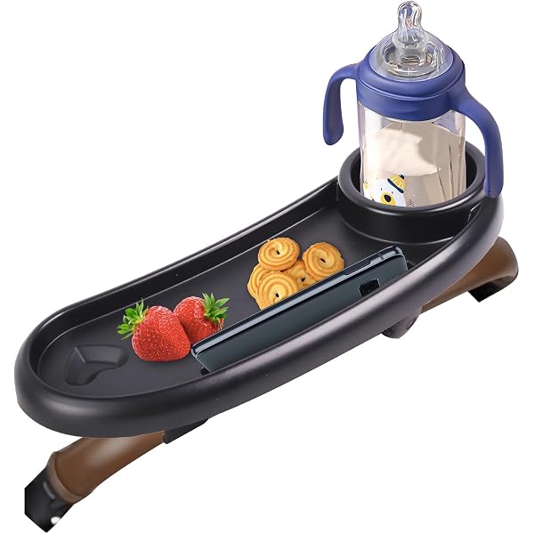 Volumoon - Plateau Poussette 3 En 1 Amovible – Porte-Gobelet + Plateau Goûter + Rangement Universel