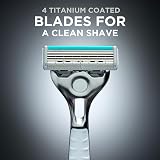Wilkinson Sword Quattro Titanium Sensitive Razor 1 Handle 9 Blades Pack view 4