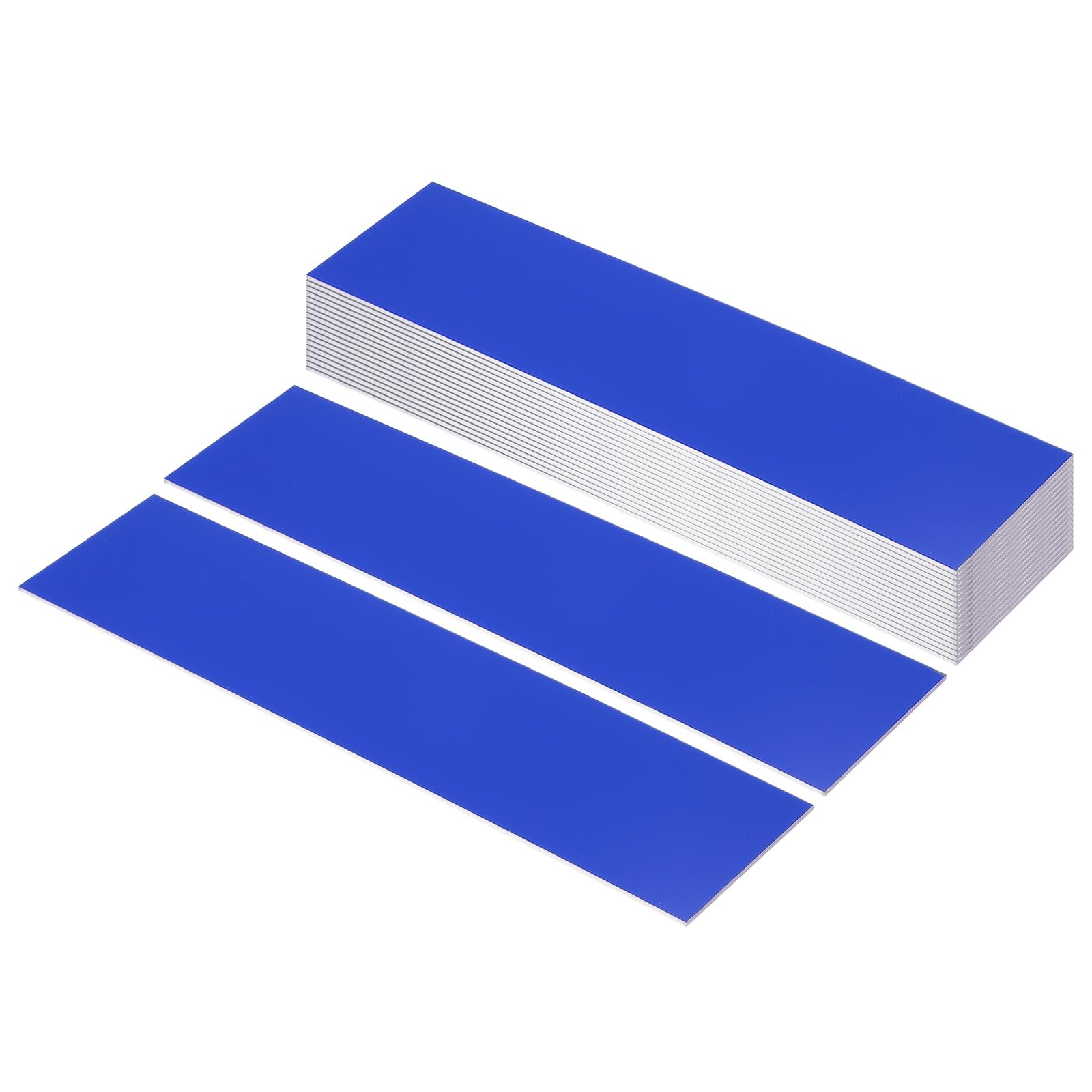 PATIKIL 10"x2" Blank Name Plates, 20 Pack Custom Engraved Name Plate Rectangle Laser Engraving Blanks for Personalized Nameplates Office Door DIY Painting Supplies, Blue, White