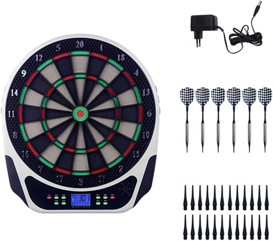 Tablero De Dardos Electrónico, 6 Dardos De Cabeza Blanda, 24 Cabezales