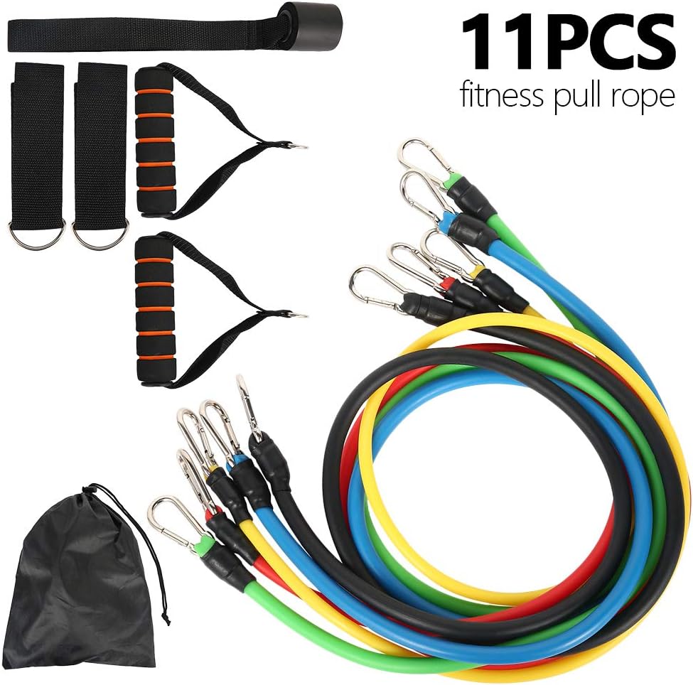 WYCD 11 Pcs Fitness Pull Rope Latex Resistance Bands Training Exercise Yoga Tubes Pull Rope Strength Body Fitness Equipment For Home ZLB