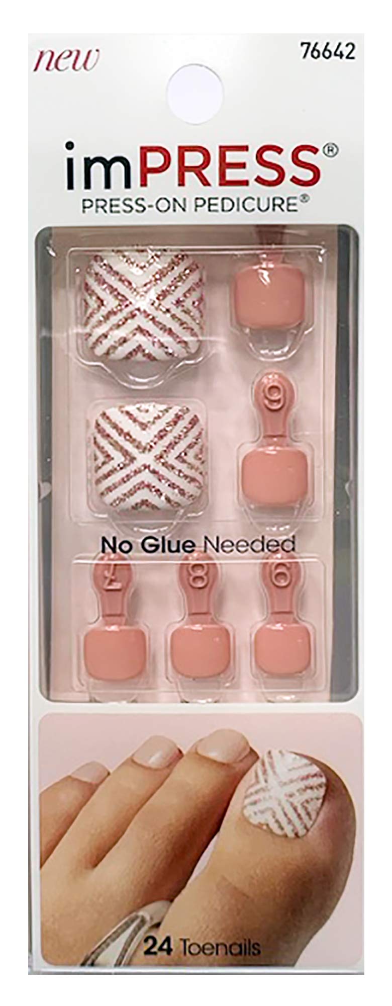 KISS imPRESS Pedicure"HIGH TIDE" PressOn Toenails Beauty