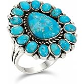 Turquoise Ring Sterling Silver 925 Genuine Gemstones Southwest Style