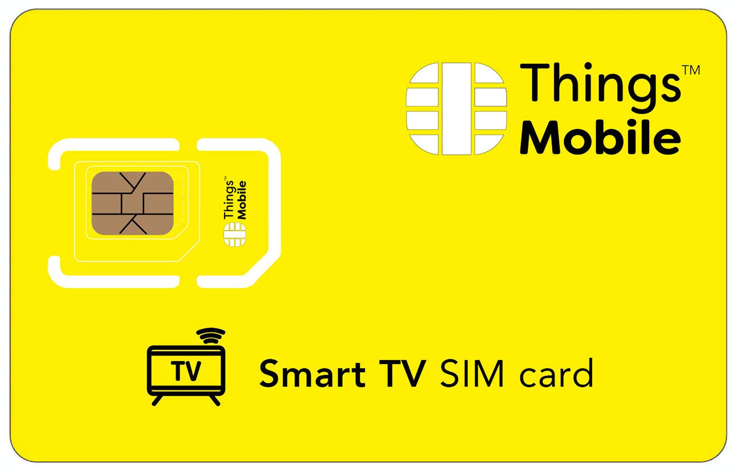 Things Mobile SIM Card for SMART TV - Global Coverage, Multi-Operator, No Fixed Costs - €10 Credit Included